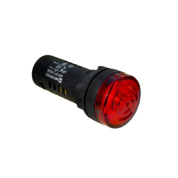 MT22-SM220E - Зуммер с подсветкой, 80дБ, красный, 220V AС, IP65, пластик
