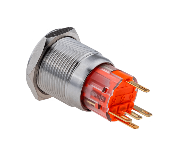 MT67-F24Y11 - Кнопка с подсветкой желтая, с фиксацией, 24В AC/DC, IP67