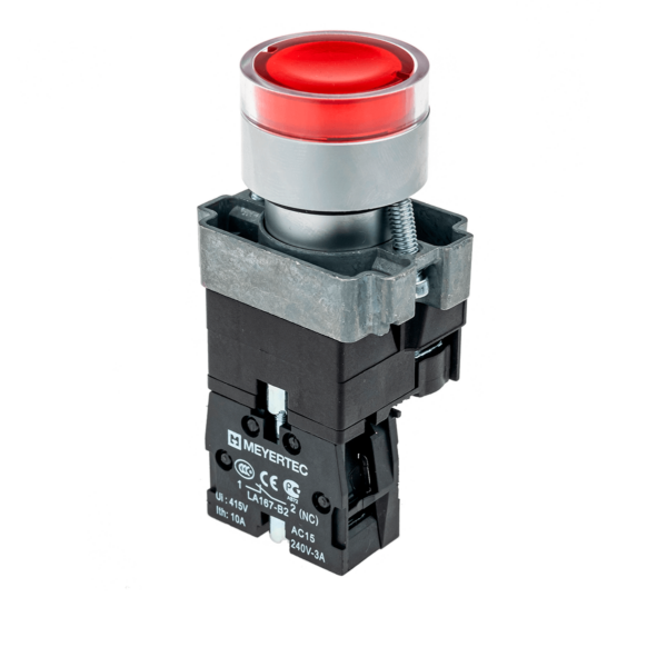 MTB2-BW3463 - Кнопка с подсветкой красная 220V 1NC
