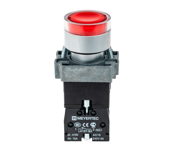MTB2-BW3463 - Кнопка с подсветкой красная 220V 1NC