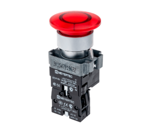MTB2-BW4614 - Кнопка грибовидная без фиксации, с подсветкой, 24V, 1NC, красный