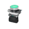 MTB4-BA31521 - Кнопка плоская зеленая, маркировка "I", 1NO, IP65, металл