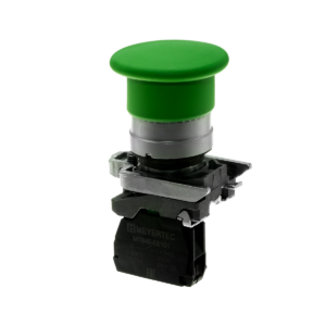 MTB4-BC31 - Кнопка грибовидная зеленая, 40 мм, пружиный возврат, 1NO, IP65, металл