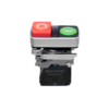 MTB4-BL8425 - Кнопка двойная выступающая, красная/зеленая, маркировка "I+O", 1NO+1NC, IP65, металл