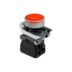 MTB4-BW34723 - Кнопка красная с подсветкой, 1NС, 220V AC/DC, IP65, металл