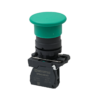 MTB5-AC31 - Кнопка грибовидная зеленая, 40 мм, пружиный возврат, 1NO, IP65, пластик
