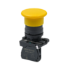 MTB5-AC51 - Кнопка грибовидная желтая, 40 мм, пружиный возврат, 1NO, IP65, пластик
