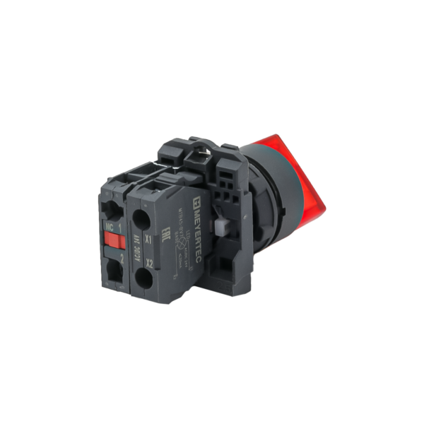MTB5-AK24721 - Переключатель  на 2 положения с фиксацией и подсветкой,  красный, 1NС, 24V AC/DC, IP65. пластик