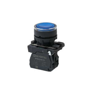 MTB5-AW36713 - Кнопка синяя с подсветкой, 1NO, 220V AC/DC, IP65, пластик