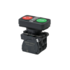 MTB5-AW83751 - Кнопка двойная плоская с подсветкой, красная/зеленая, маркировка "I+O", 1NO+1NC, 24V AC/DC, IP65, пластик