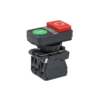 MTB5-AW84753 - Кнопка двойная выступающая с подсветкой, красная/зеленая, маркировка "I+O", 1NO+1NC, 220V AC/DC, IP65, пластик
