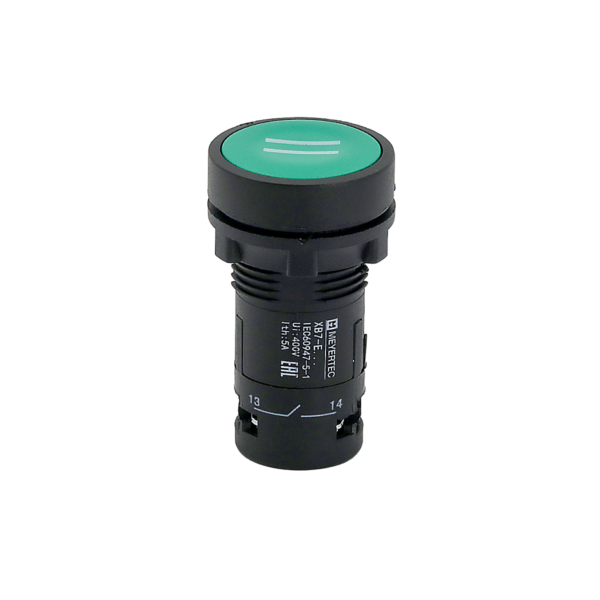 MTB7-EA31541 - Кнопка плоская зеленая, маркировка "II", 1NO, IP54, пластик