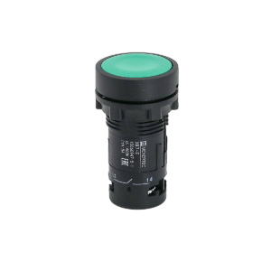 MTB7-EH35 - Кнопка плоская зеленая с фиксацией, 1NO+1NC, IP54, пластик