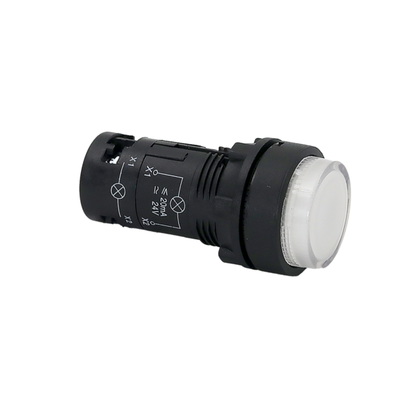 MTB7-EW31611 - Кнопка белая выступающая с подсветкой, 1NO, 24V AC/DC, IP54, пластик
