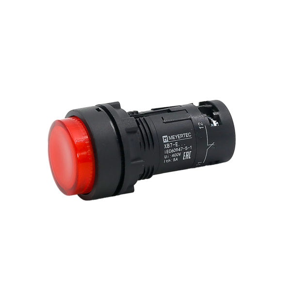 MTB7-EW34621 - Кнопка красная выступающая с подсветкой, 1NС, 24V AC/DC, IP54, пластик