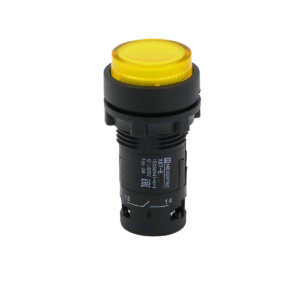 MTB7-EW35616 - Кнопка желтая выступающая с подсветкой, 1NO, 220V AC, IP54, пластик
