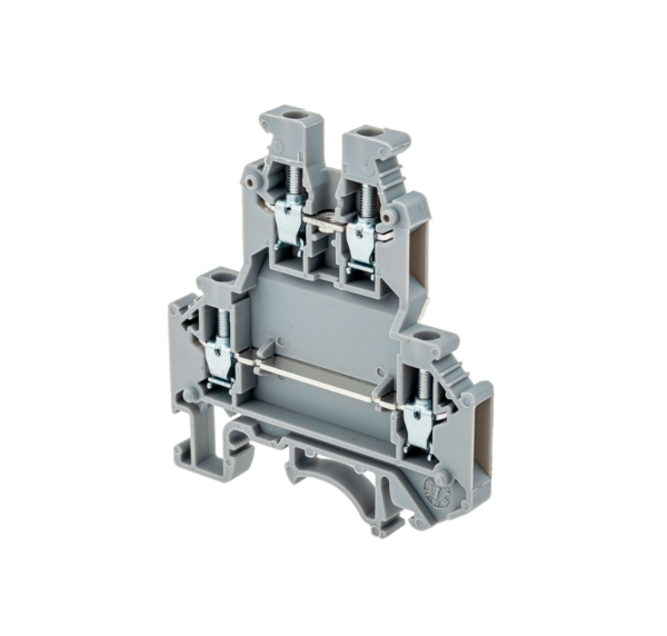 MTU-D2.5 - Клемма винтовая двухуровневая,  2.5 мм², серая