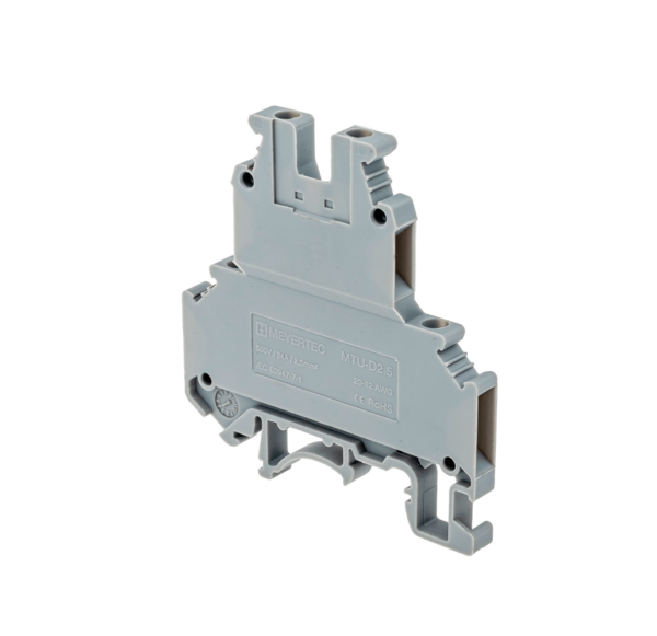 MTU-D2.5 - Клемма винтовая двухуровневая,  2.5 мм², серая