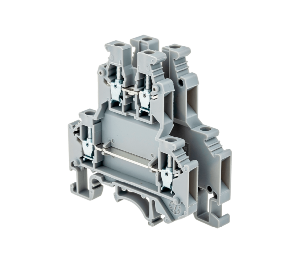 MTU-D2.5 - Клемма винтовая двухуровневая,  2.5 мм², серая