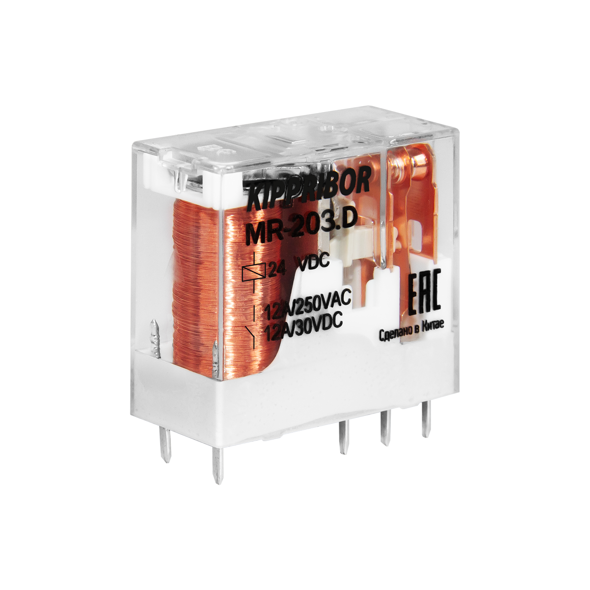 MR-203.D - Реле промежуточное 2-контактное, 12А, 24VDC