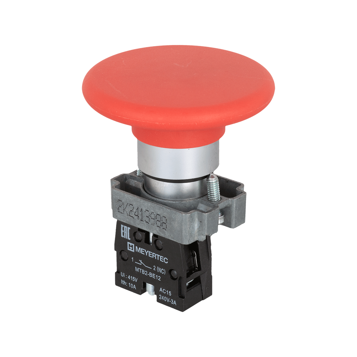 MTB2-BRZ124 - Кнопка грибовидная, без фиксации 1NC красный 60 мм