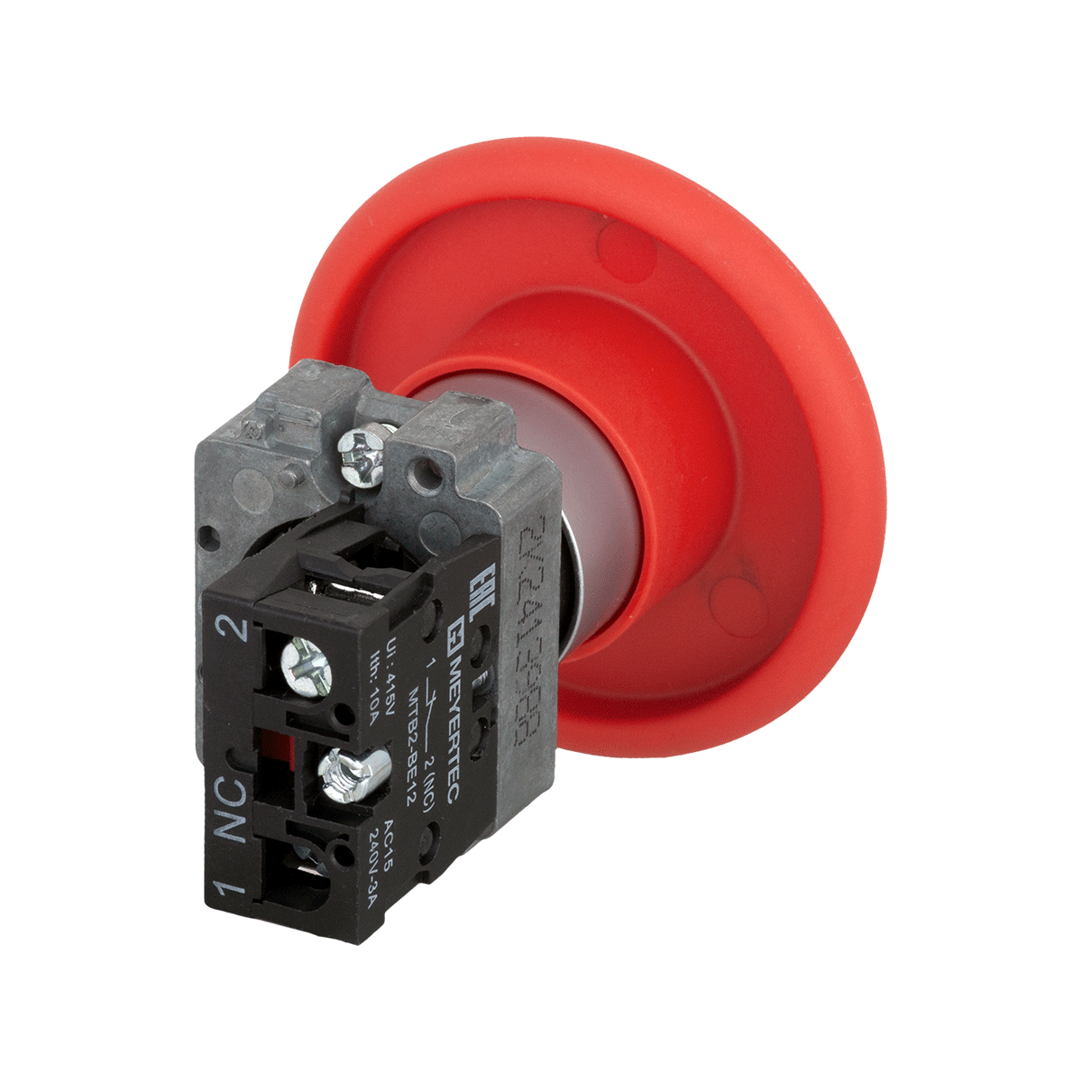 MTB2-BRZ124 - Кнопка грибовидная, без фиксации 1NC красный 60 мм