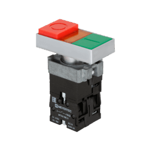 MTB2-BW8463 - Кнопка двойная с подсветкой 220V, выступающий толкатель