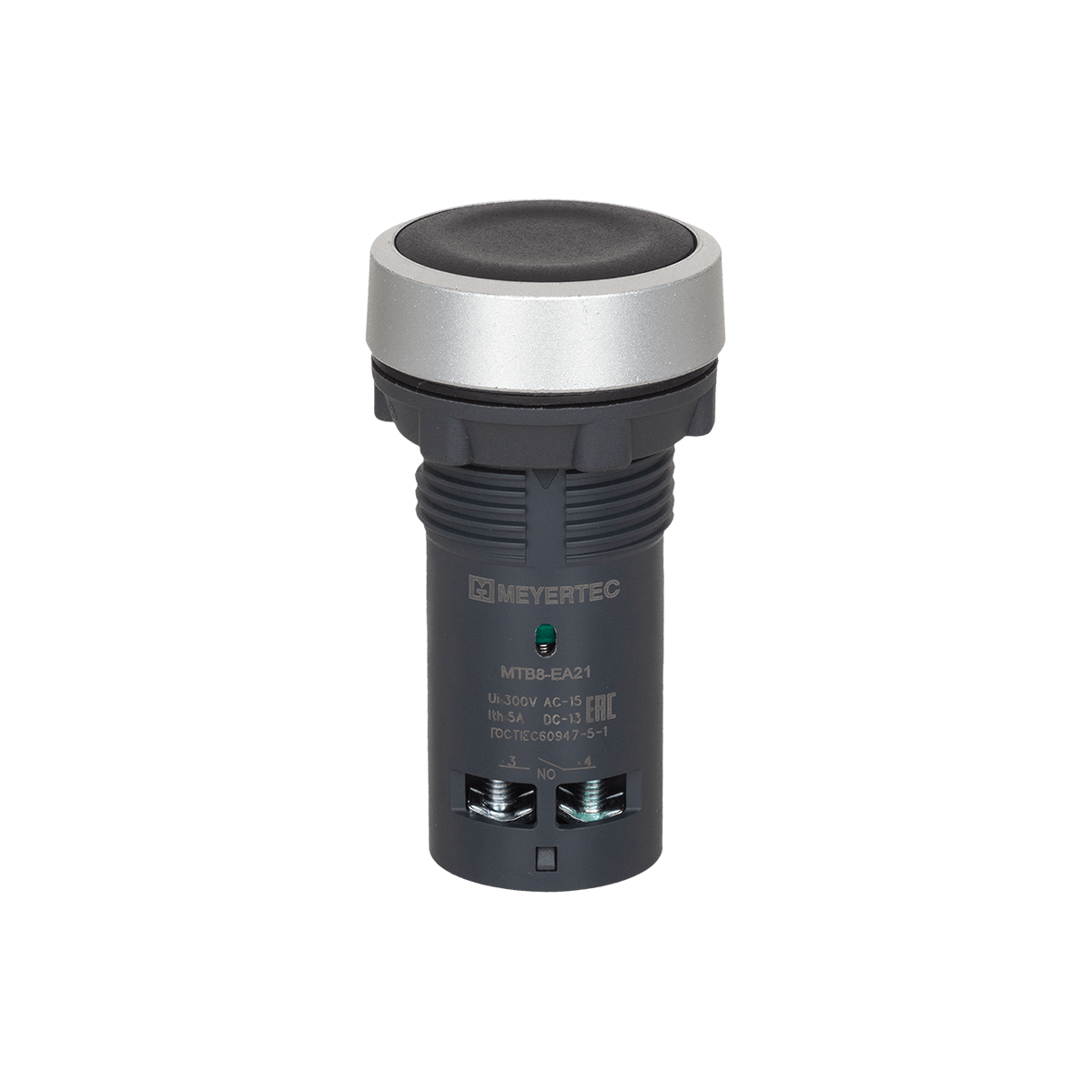 MTB8-EA21 - Кнопка плоская черная, 1NO, IP65, пластик