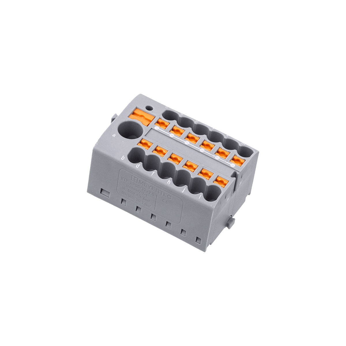 MTP-RPD6/12x2.5 - Клемма push-in распределительная с питанием, 6 мм²/12x2.5 мм², серая